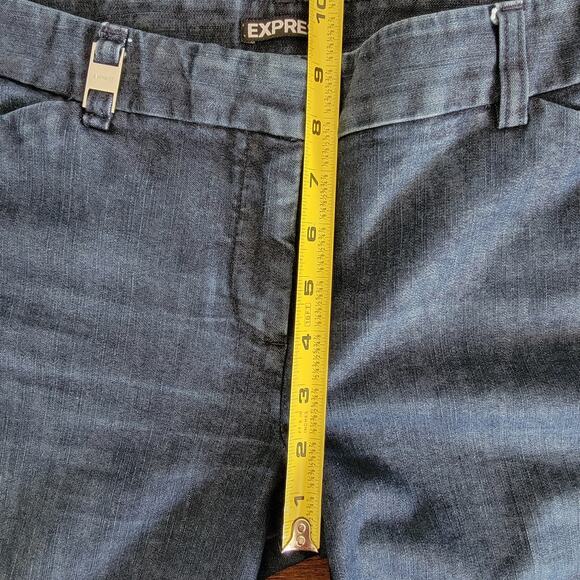 Express Editor Dark Wash Boot Cut Jeans Womens 8 Long Y2K Preppy Casual Chino - Picture 6 of 12